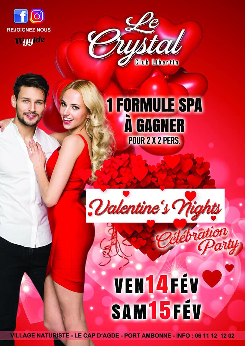Visuel de l'événement Soirée Saint Valentin Célébration Party au Cap d'Agde