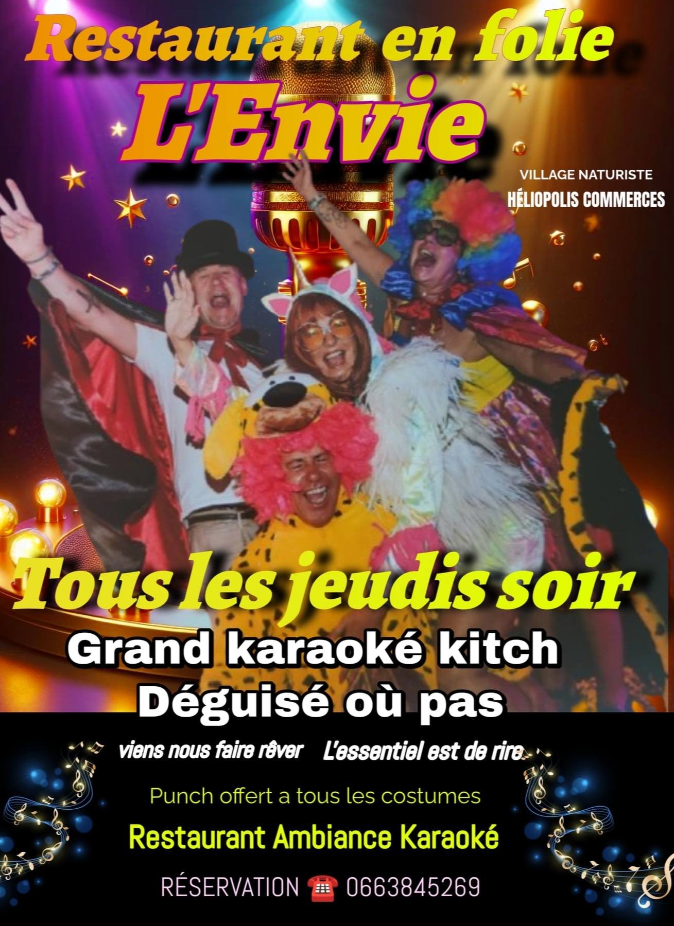 Visuel de l'événement Grand Karaoké Kitch déguisé ou pas  au Cap d'Agde