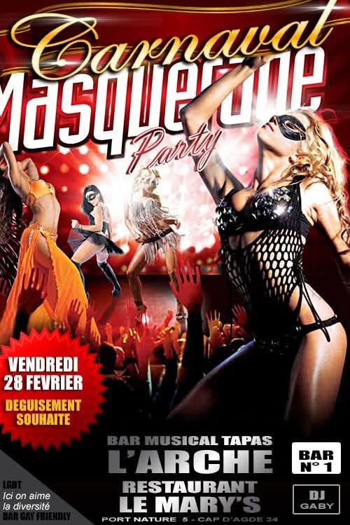 Visuel de l'événement Soirée Carnaval Masquerade au Cap d'Agde