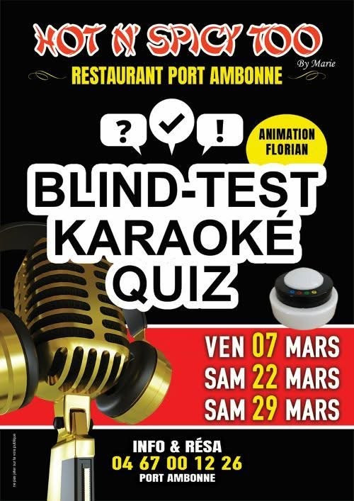 Visuel de l'événement Blind Test karaoké Quiz au Cap d'Agde