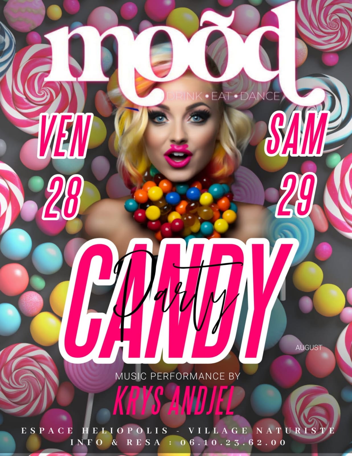 Visuel de l'événement Candy Party : Pink - Eat - Dance au Cap d'Agde