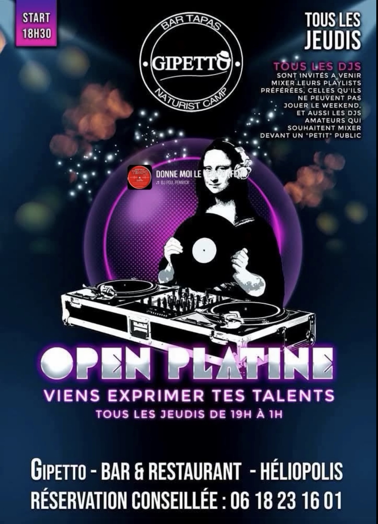Visuel de l'événement Open Platine au Cap d'Agde
