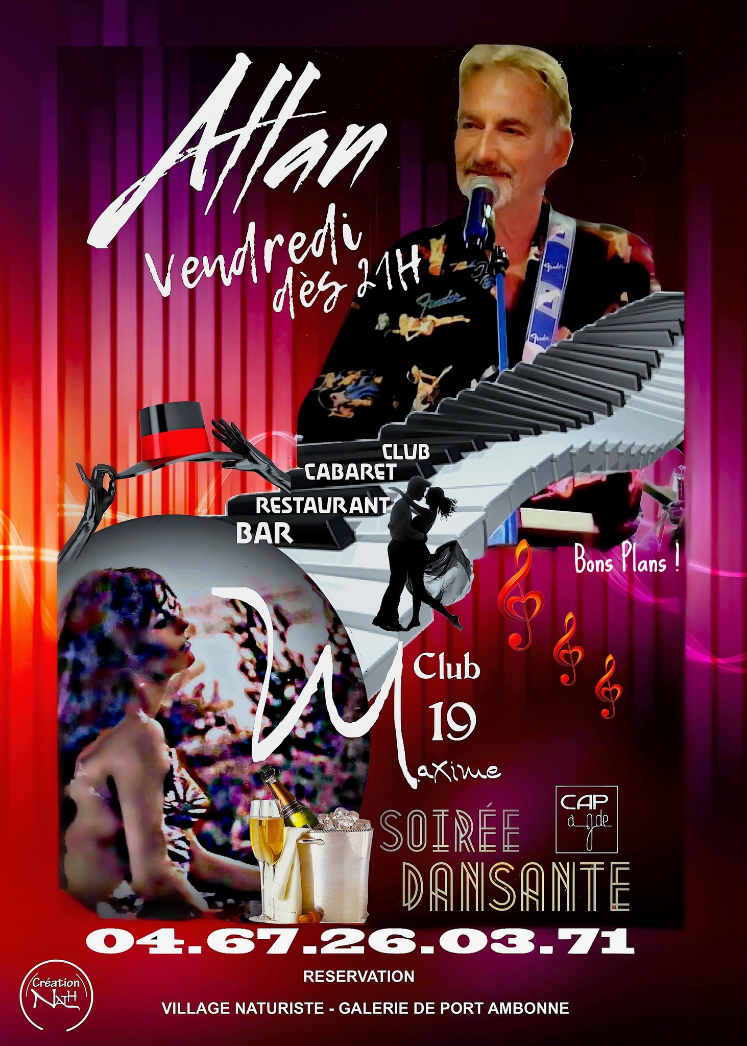 Visuel de l'événement Soirée dansante et musicale au Cap d'Agde