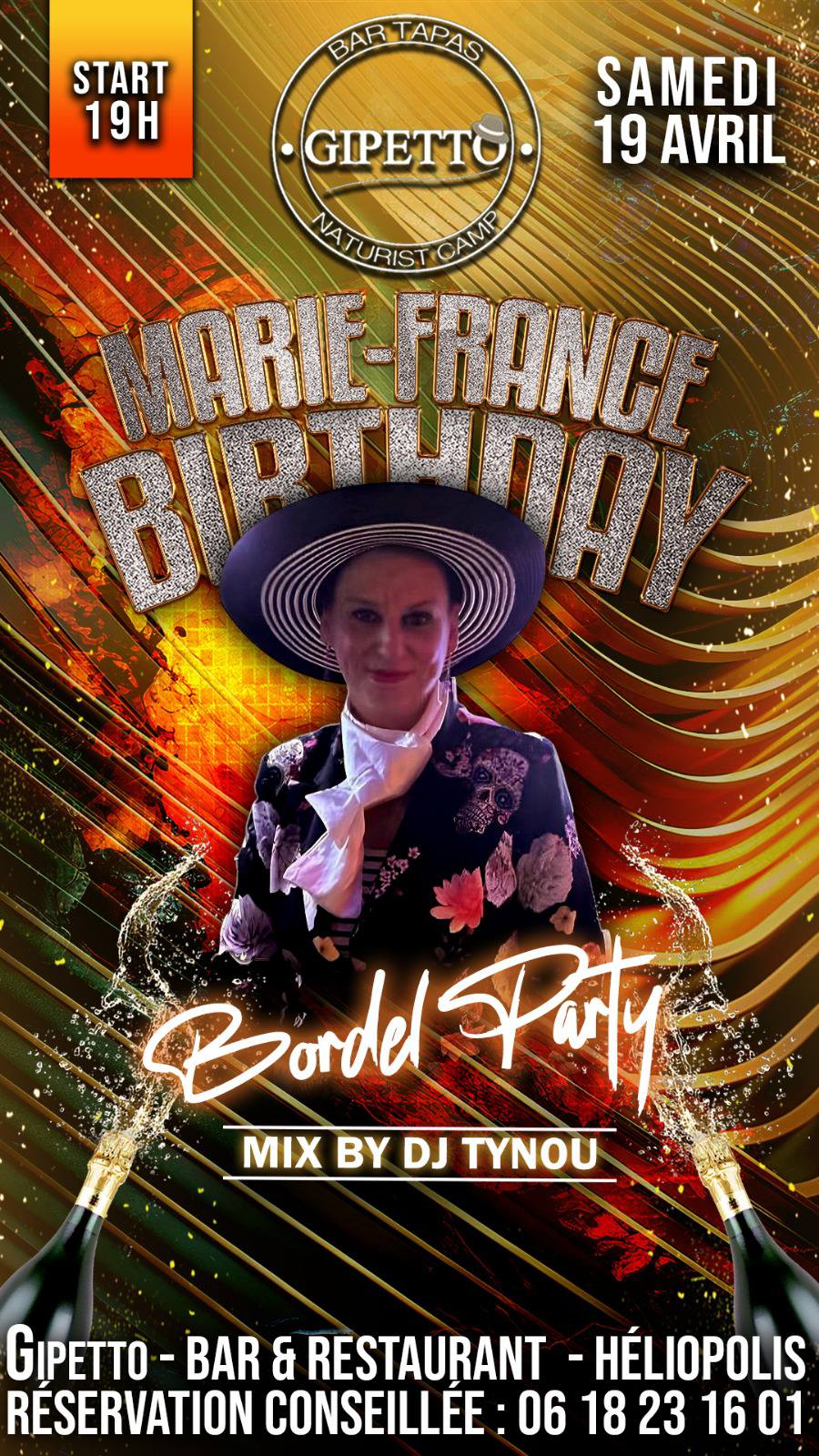 Visuel de l'événement Anniversaire Marie France au Cap d'Agde