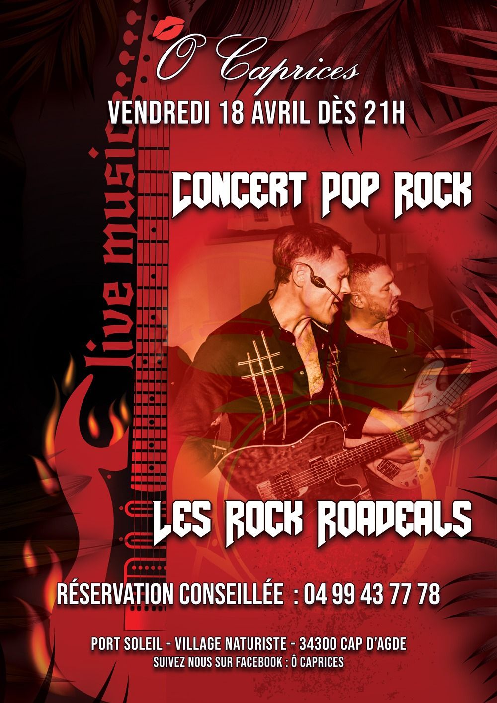 Visuel de l'événement Concert Les Rock Roadeals au Cap d'Agde