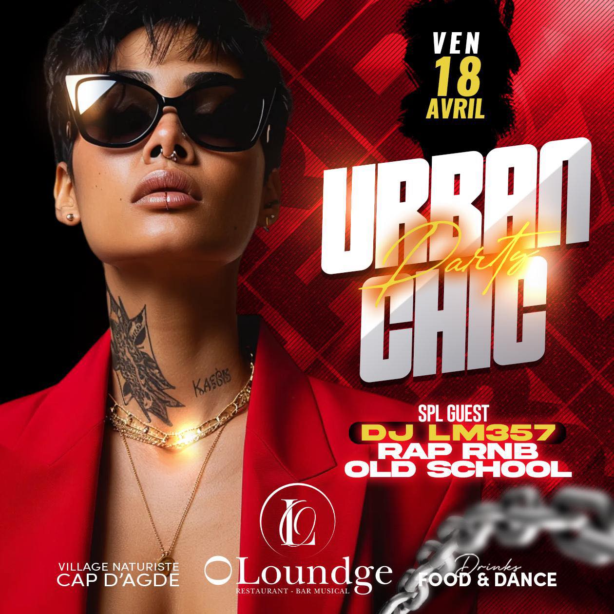 Visuel de l'événement Soirée Urban Chic au Cap d'Agde