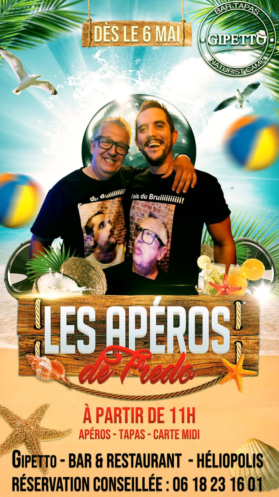 Visuel de l'événement Les apéros de Frédo au Cap d'Agde