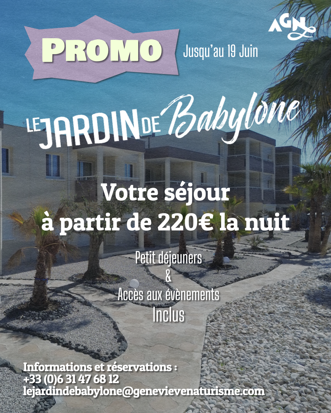 Visuel de l'événement Promotion Jardin de Babylone au Cap d'Agde