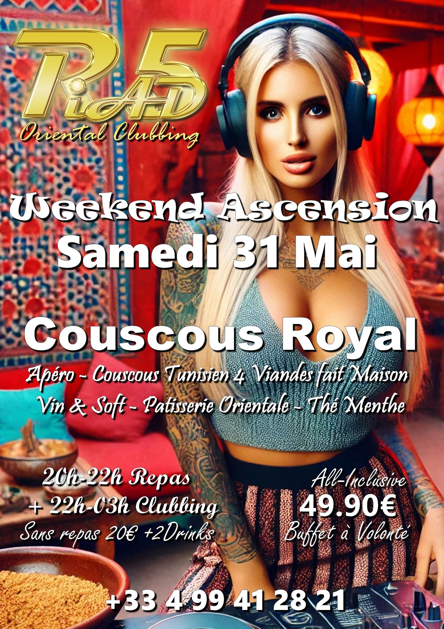 Visuel de l'événement COUSCOUS ROYAL & PARTY AU RIAD5 au Cap d'Agde