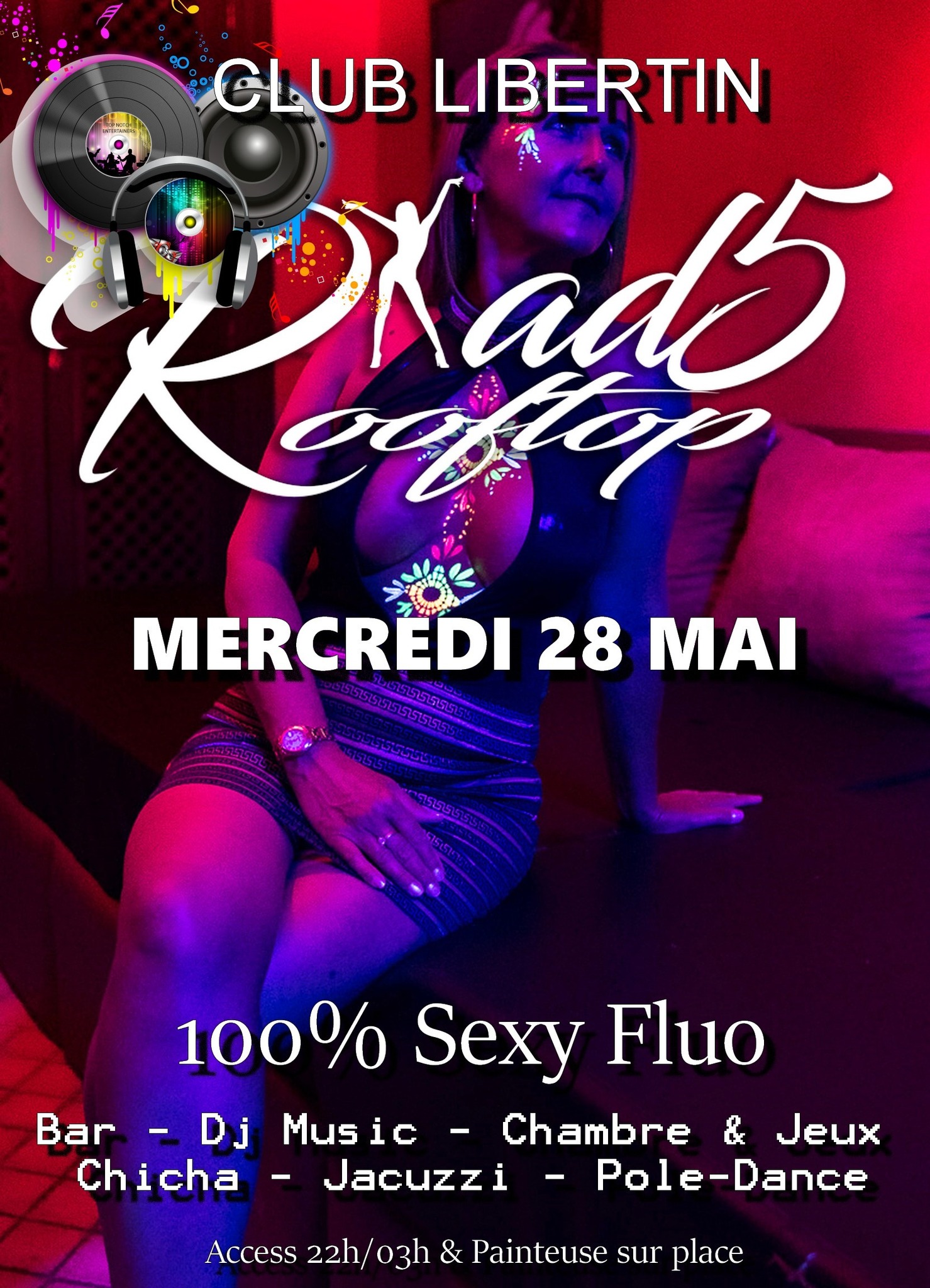 Visuel de l'événement 𝗙𝗟𝗨𝗢 𝗣𝗔𝗜𝗡𝗧 𝗣𝗔𝗥𝗧𝗬 au Cap d'Agde