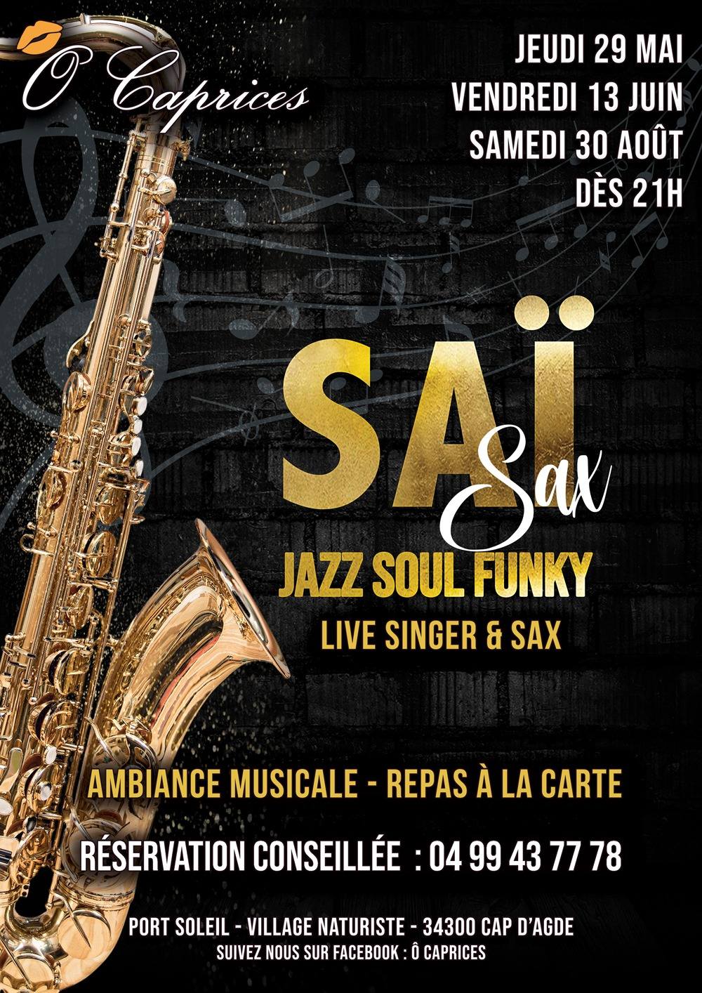 Visuel de l'événement Soirée Jazz Soul Funky au Cap d'Agde