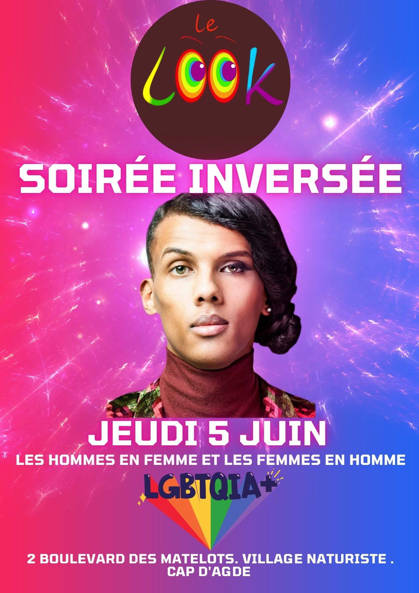 Visuel de l'événement Soirée Inversée au Look au Cap d'Agde