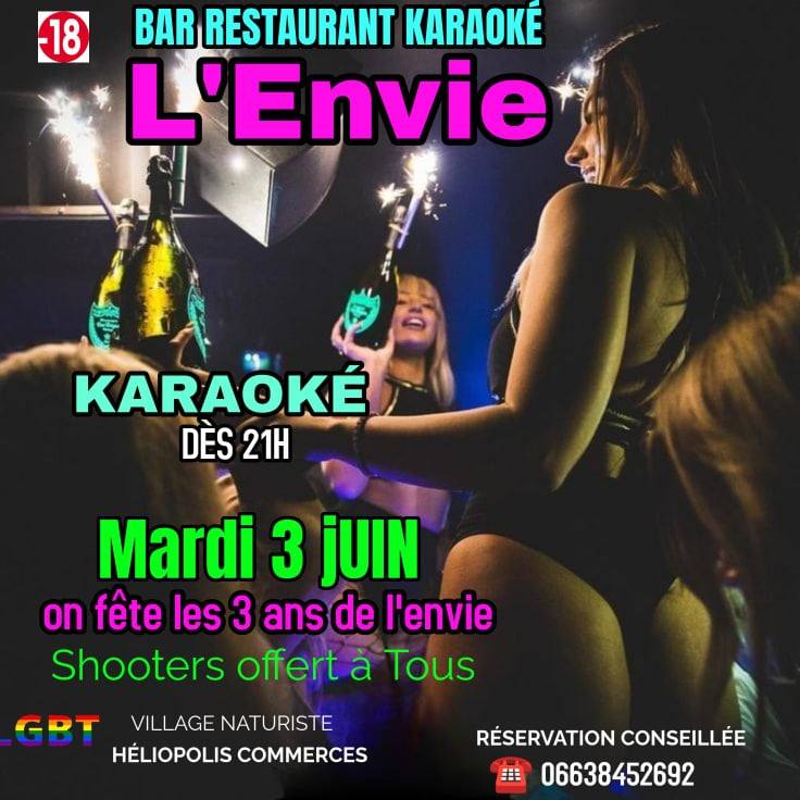 Visuel de l'événement On fête les 3 ans de L’Envie au Cap d'Agde
