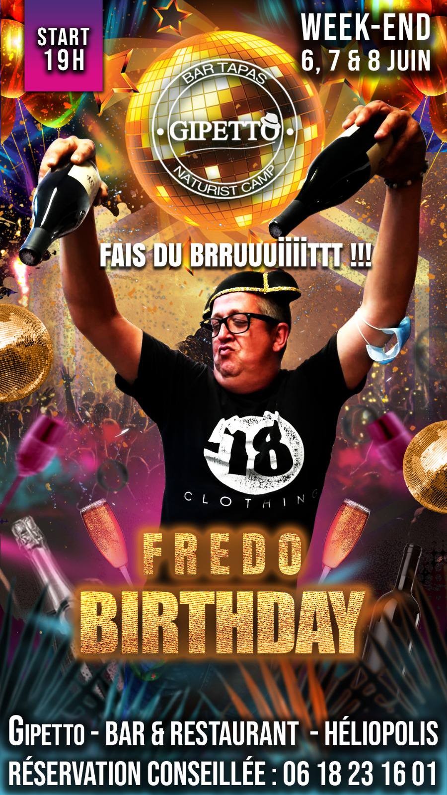 Visuel de l'événement Anniversaire Fredo au Cap d'Agde