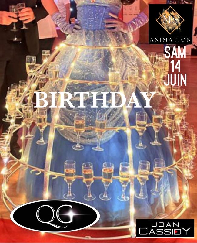 Visuel de l'événement Soirée Birthday au QG au Cap d'Agde
