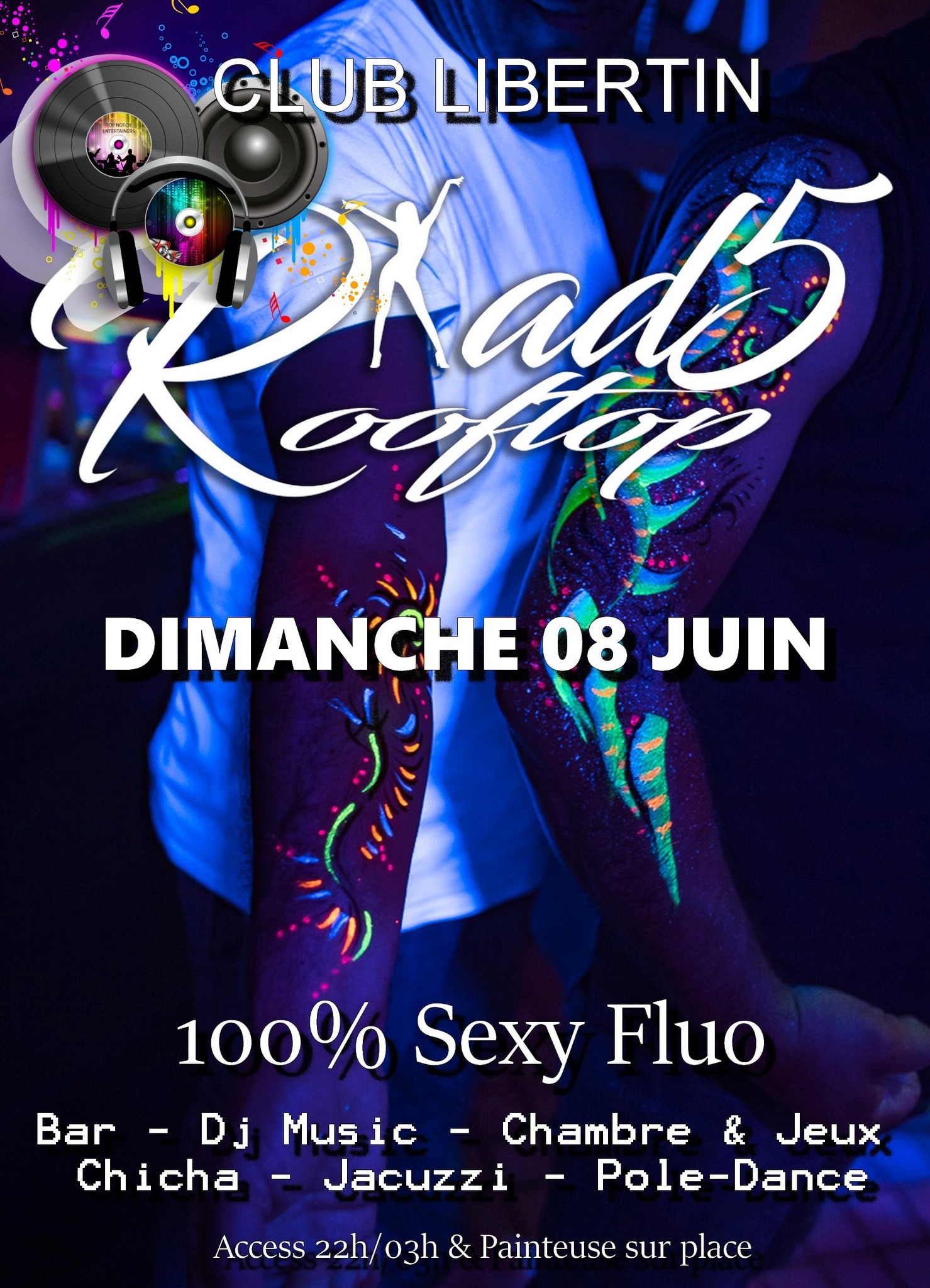 Visuel de l'événement SOIRÉE 100 % SEXY FLUO au Cap d'Agde