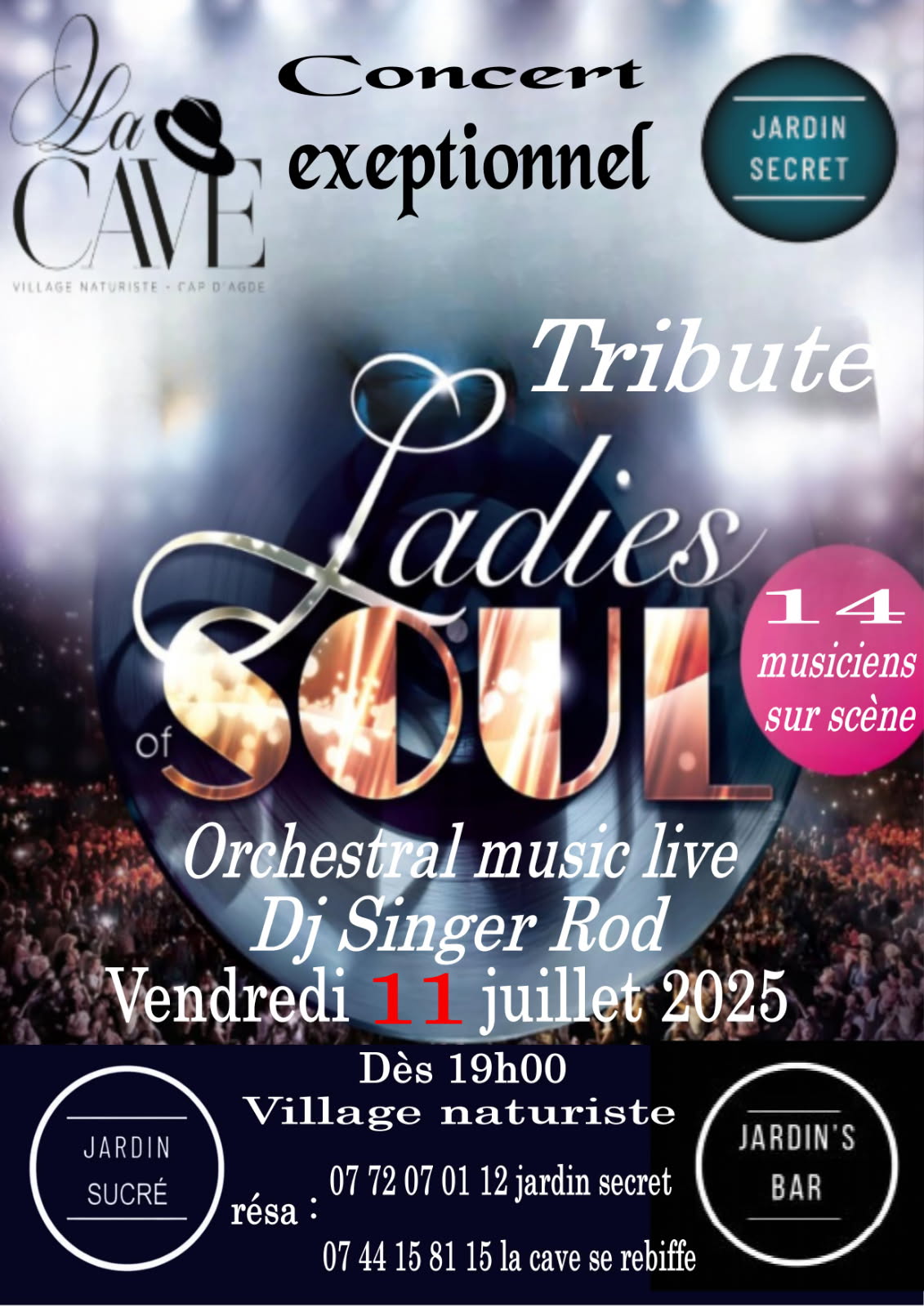 Visuel de l'événement Tribute Ladies Soul au Cap d'Agde