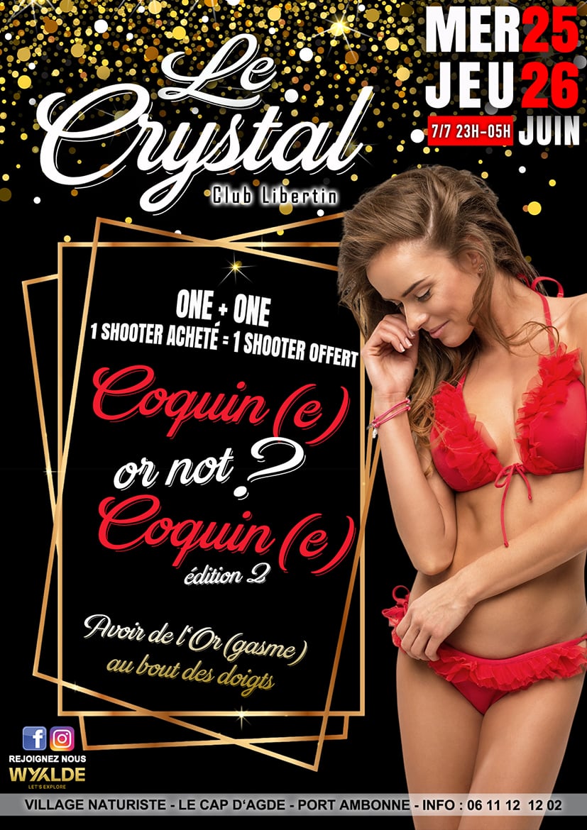 Visuel de l'événement Coquin(e) or Not Coquin(e) au Cap d'Agde