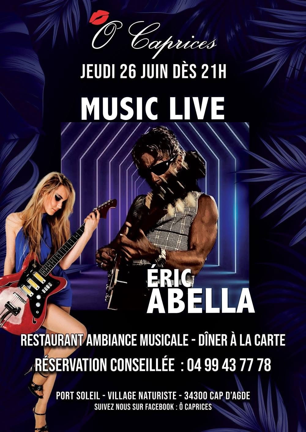 Visuel de l'événement Soirée Music Live au Cap d'Agde