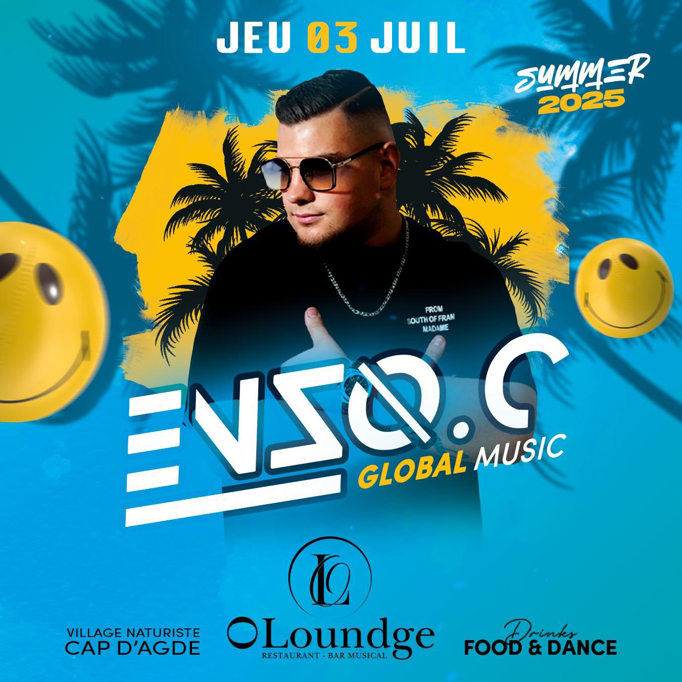 Visuel de l'événement DJ Enzo C au Cap d'Agde
