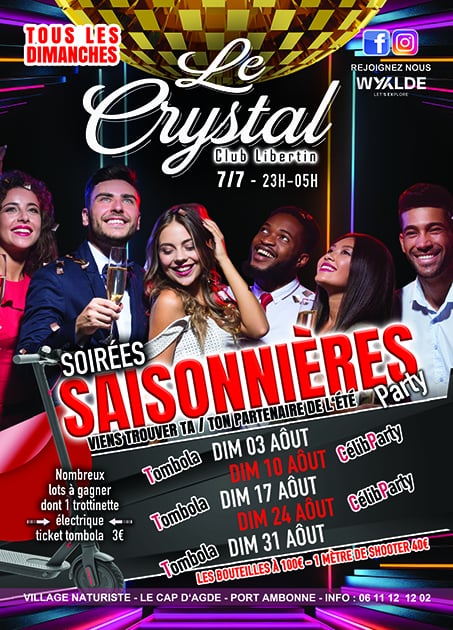 Visuel de l'événement Saisonnières Party au Cap d'Agde