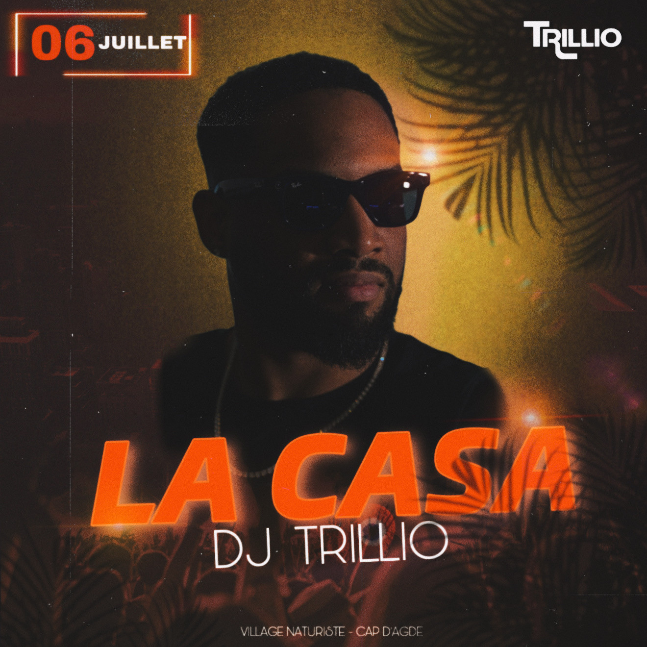 Visuel de l'événement Dj guest trillio au Cap d'Agde