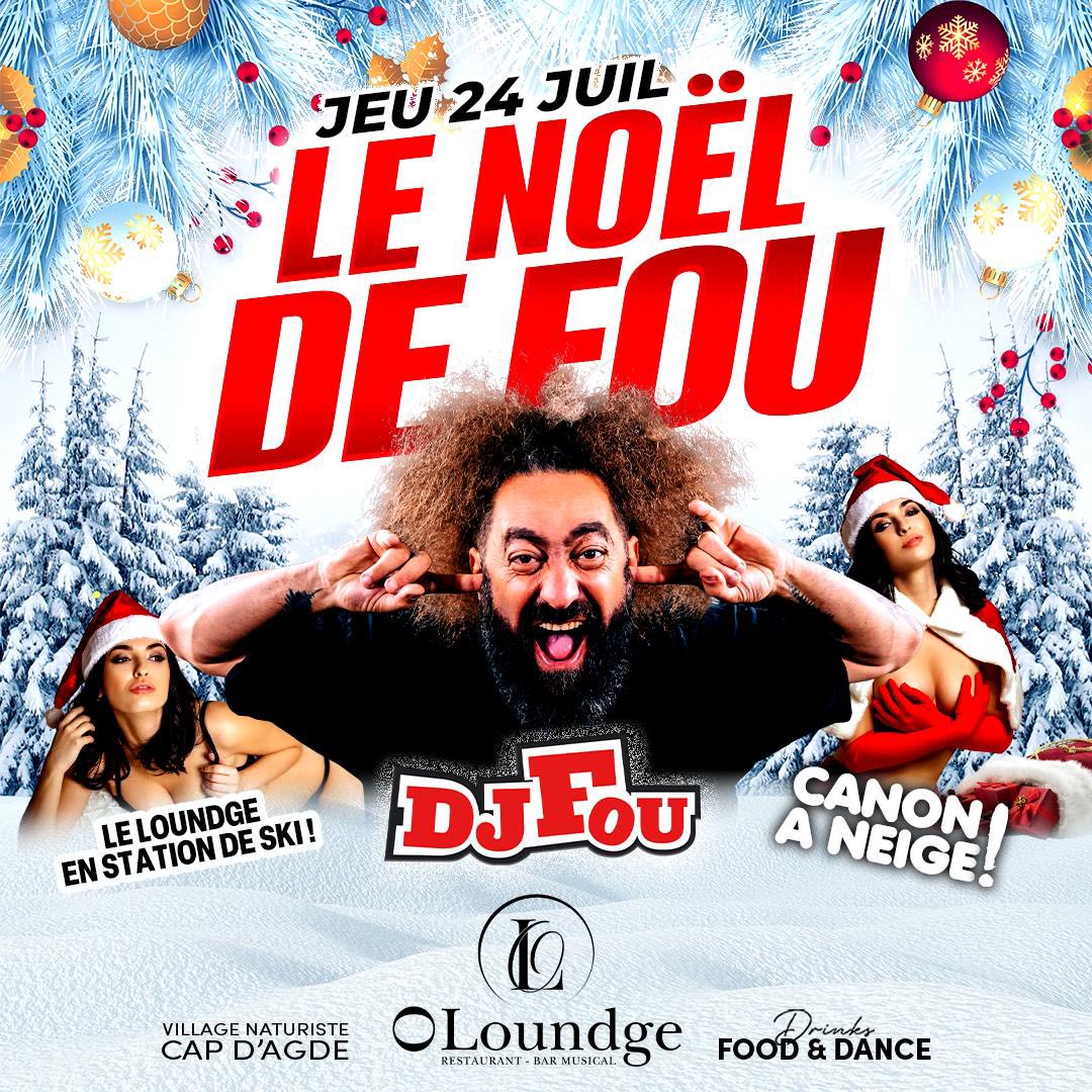 Visuel de l'événement C’est Noël au Village Naturiste avec DJ Fou au Cap d'Agde