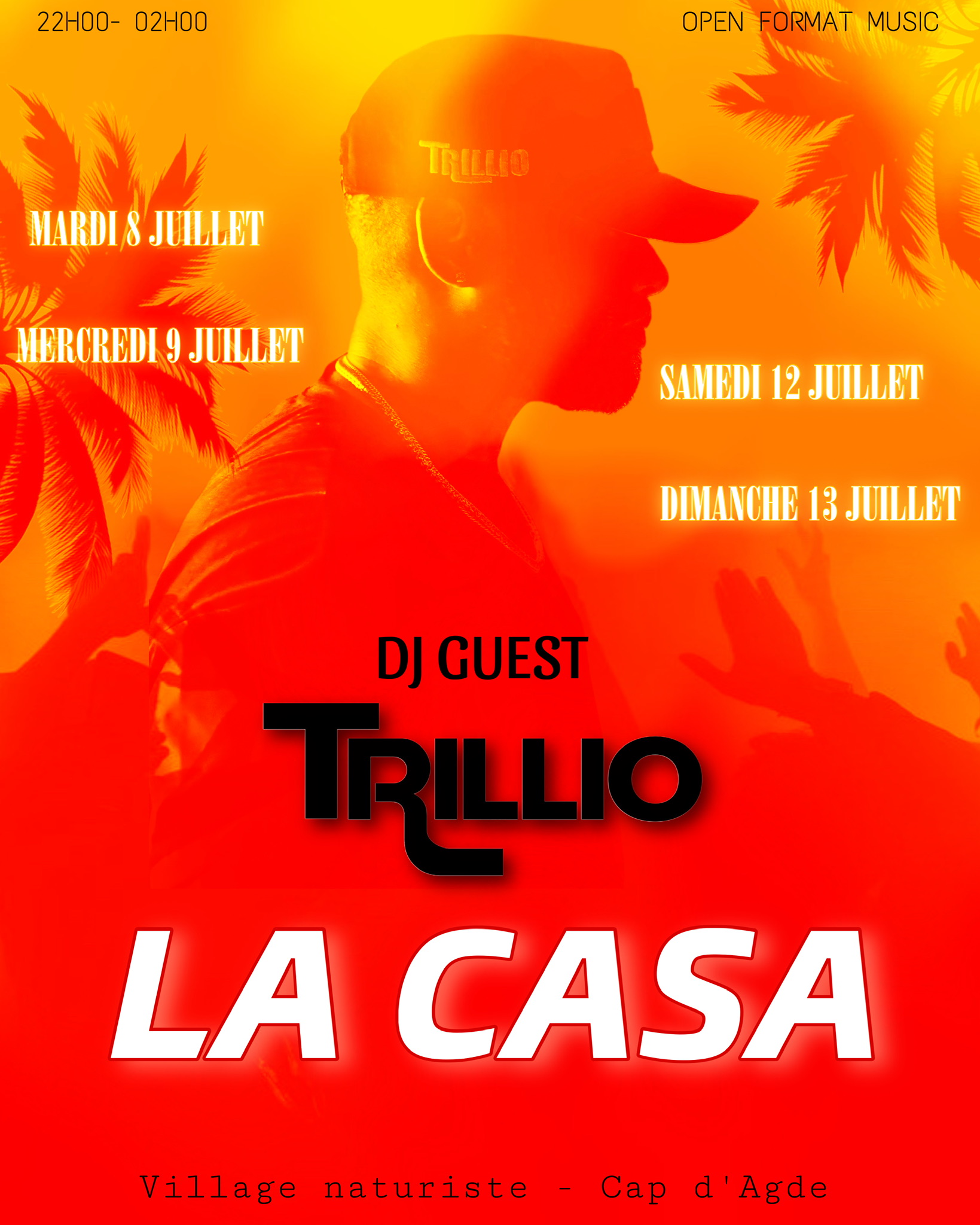 Visuel de l'événement DJ Guest Trillio au Cap d'Agde