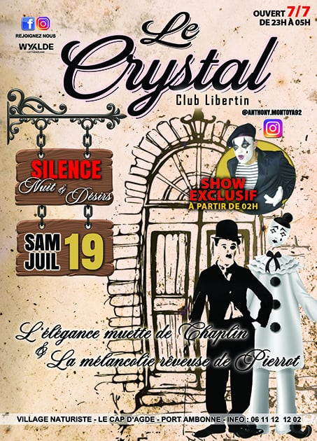 Visuel de l'événement Soirée "Silence, Nuit & Désirs" au Cap d'Agde