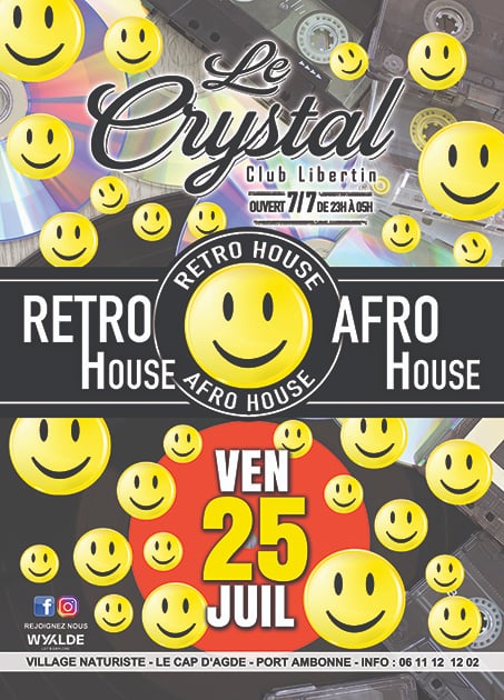 Visuel de l'événement Soirée Retro House & Afro House au Cap d'Agde