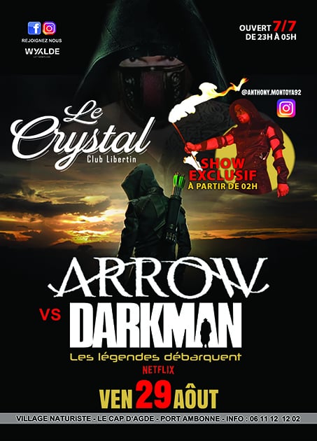 Visuel de l'événement Soirée Arrow VS Darman au Cap d'Agde