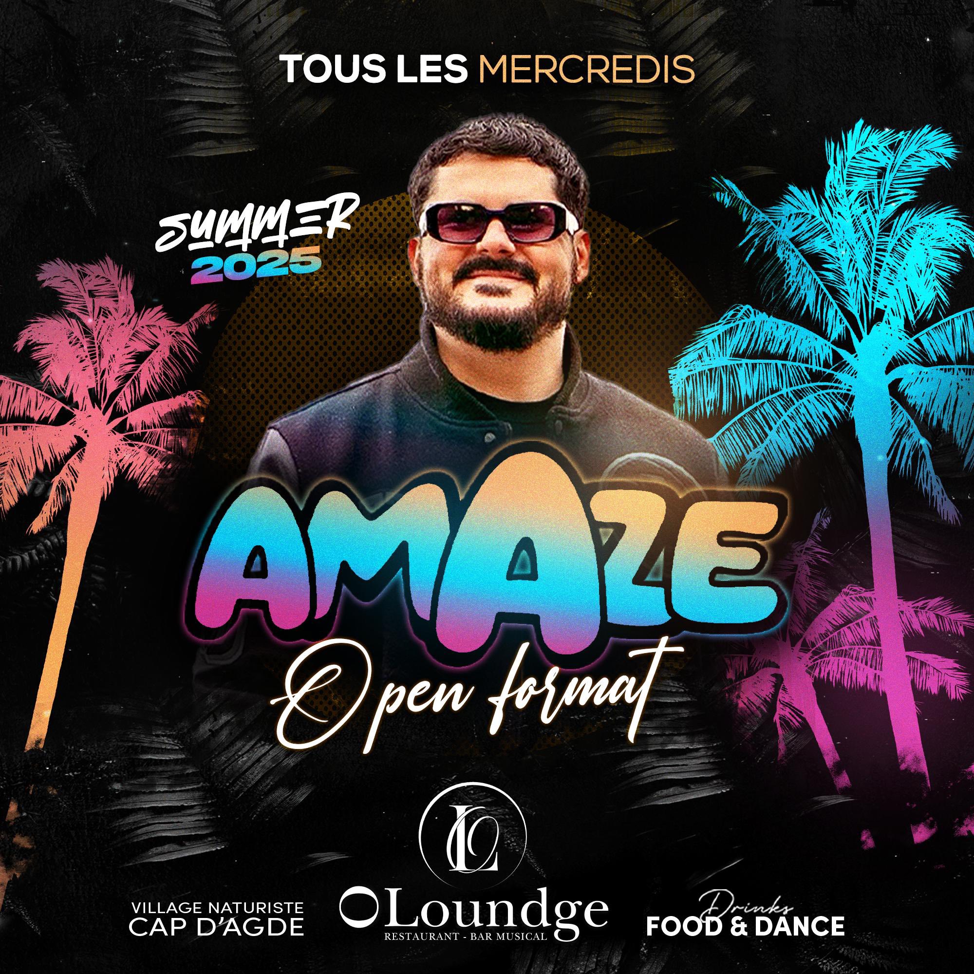 Visuel de l'événement Soirée Amaze Open Format au Cap d'Agde