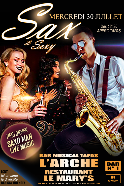 Visuel de l'événement Soirée Sax Sexy au Cap d'Agde