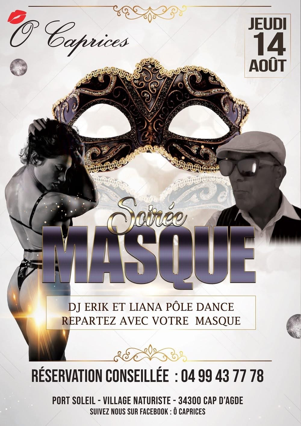 Visuel de l'événement Soirée Masque au Cap d'Agde