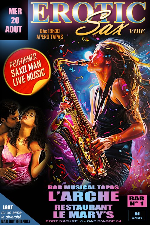Visuel de l'événement Soirée Erotic Sax Vibe au Cap d'Agde