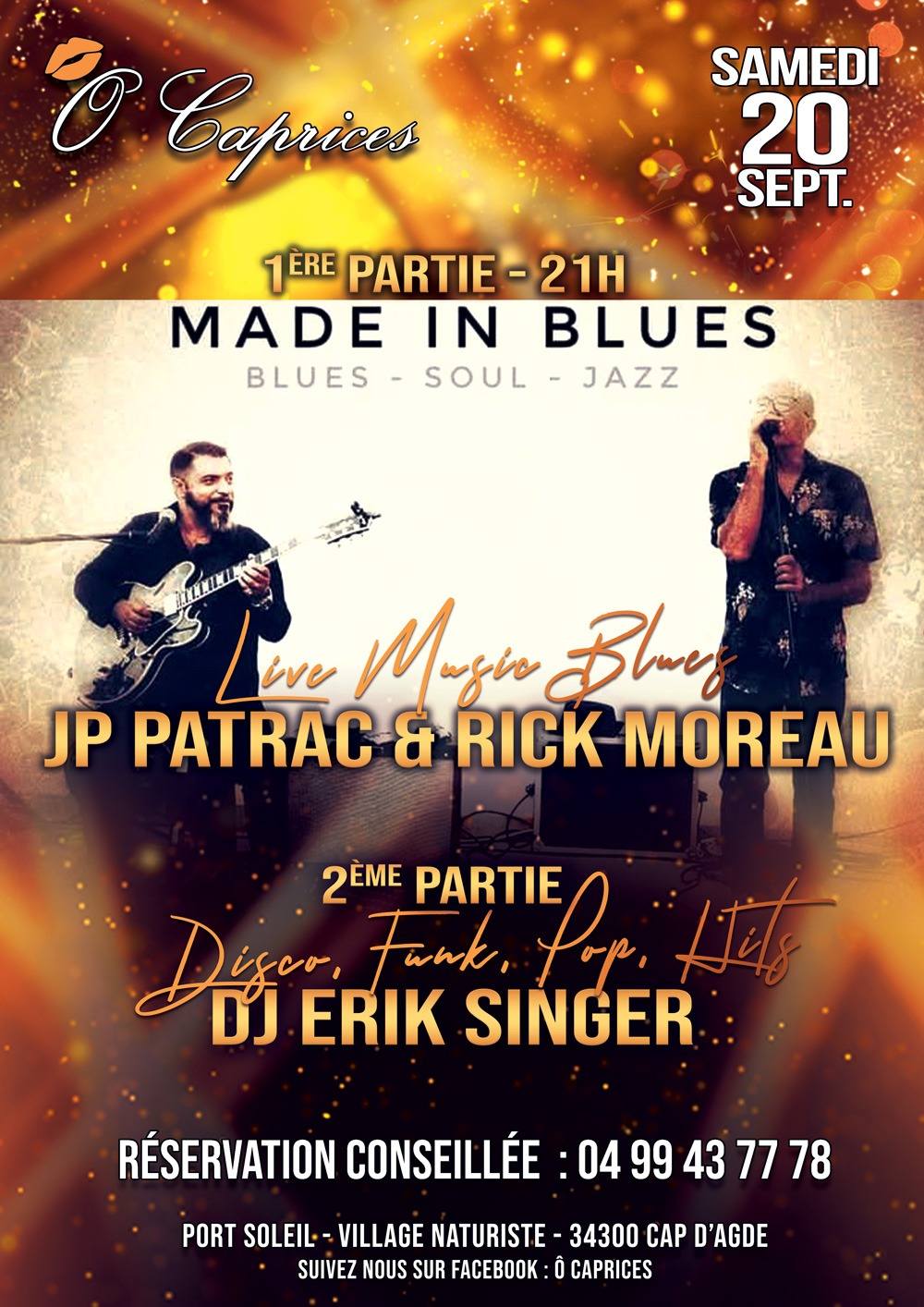 Visuel de l'événement Soirée Music Live au Cap d'Agde