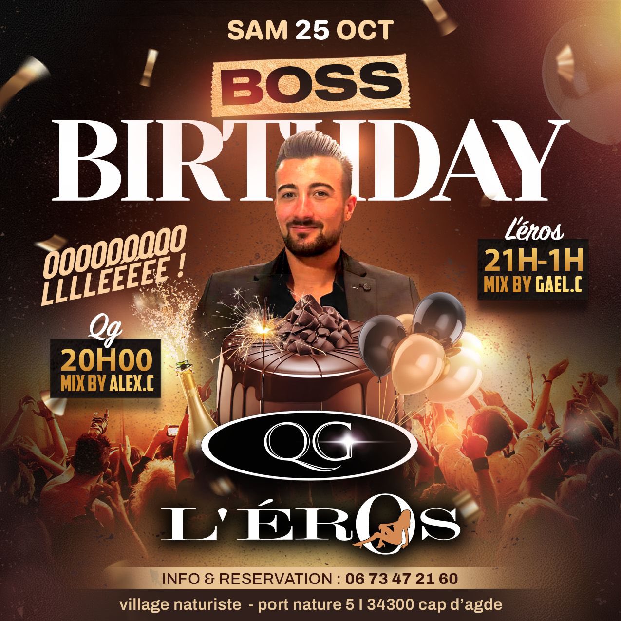 Visuel de l'événement Anniversaire du Boss au Cap d'Agde