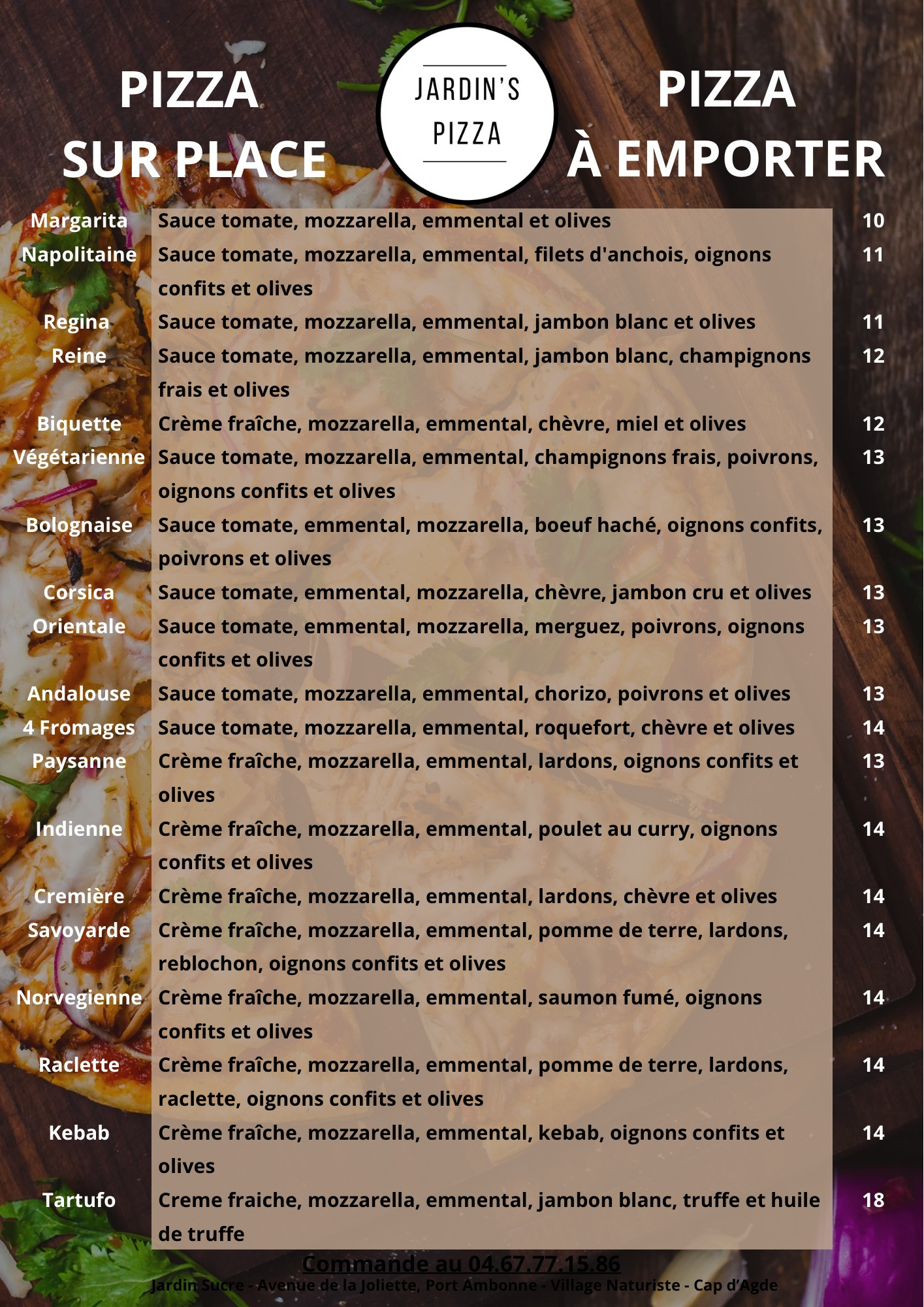 Visuel de l'événement Jardin sucré & Jardin's pizza au Cap d'Agde