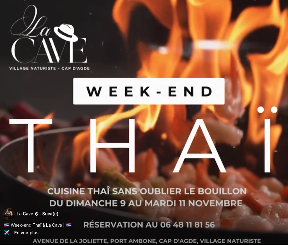 Visuel de l'événement Week-end Thaï à La Cave au Cap d'Agde