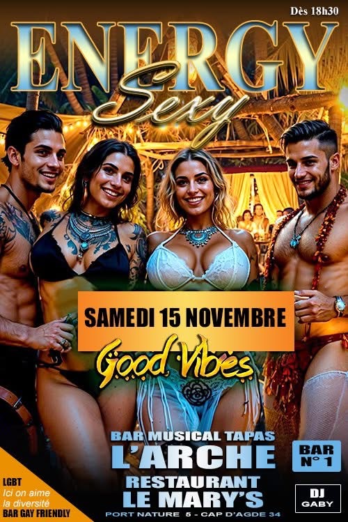 Visuel de l'événement Soirée Energy Sexy à L’Arche au Cap d'Agde