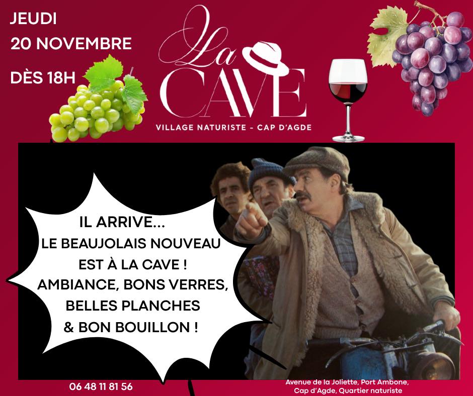 Visuel de l'événement SOIRÉE BEAUJOLAIS NOUVEAU À LA CAVE au Cap d'Agde