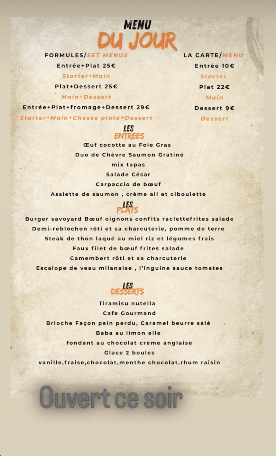 Visuel de l'événement Notre menu du jour au Cap d'Agde