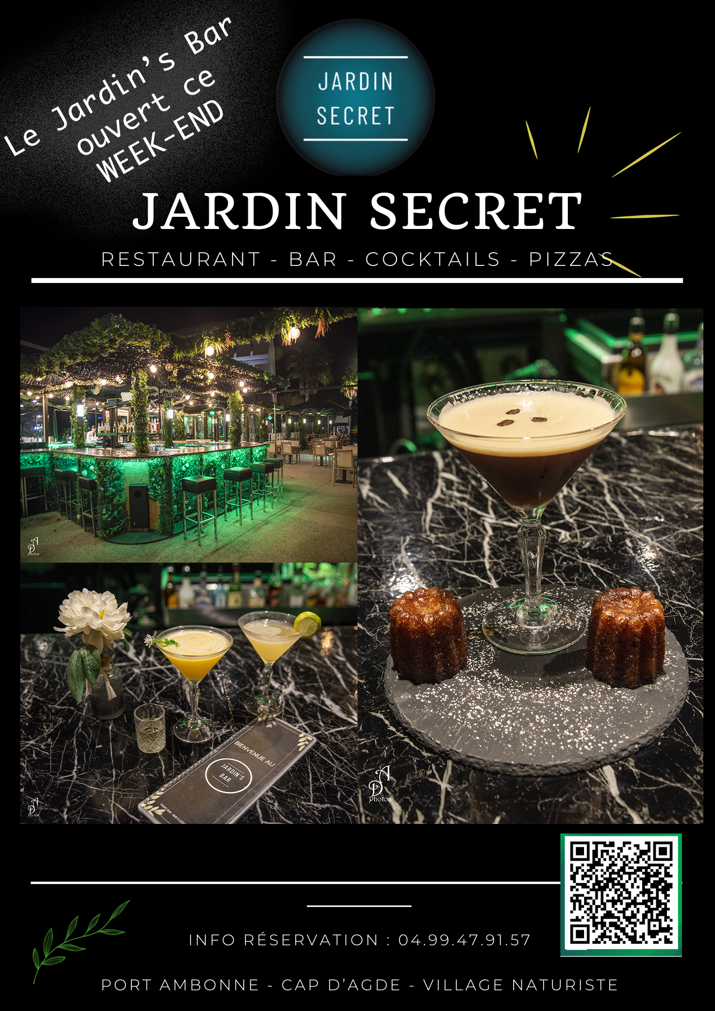 Visuel de l'événement Le jardin's bar et ouvert ce week-end au Cap d'Agde