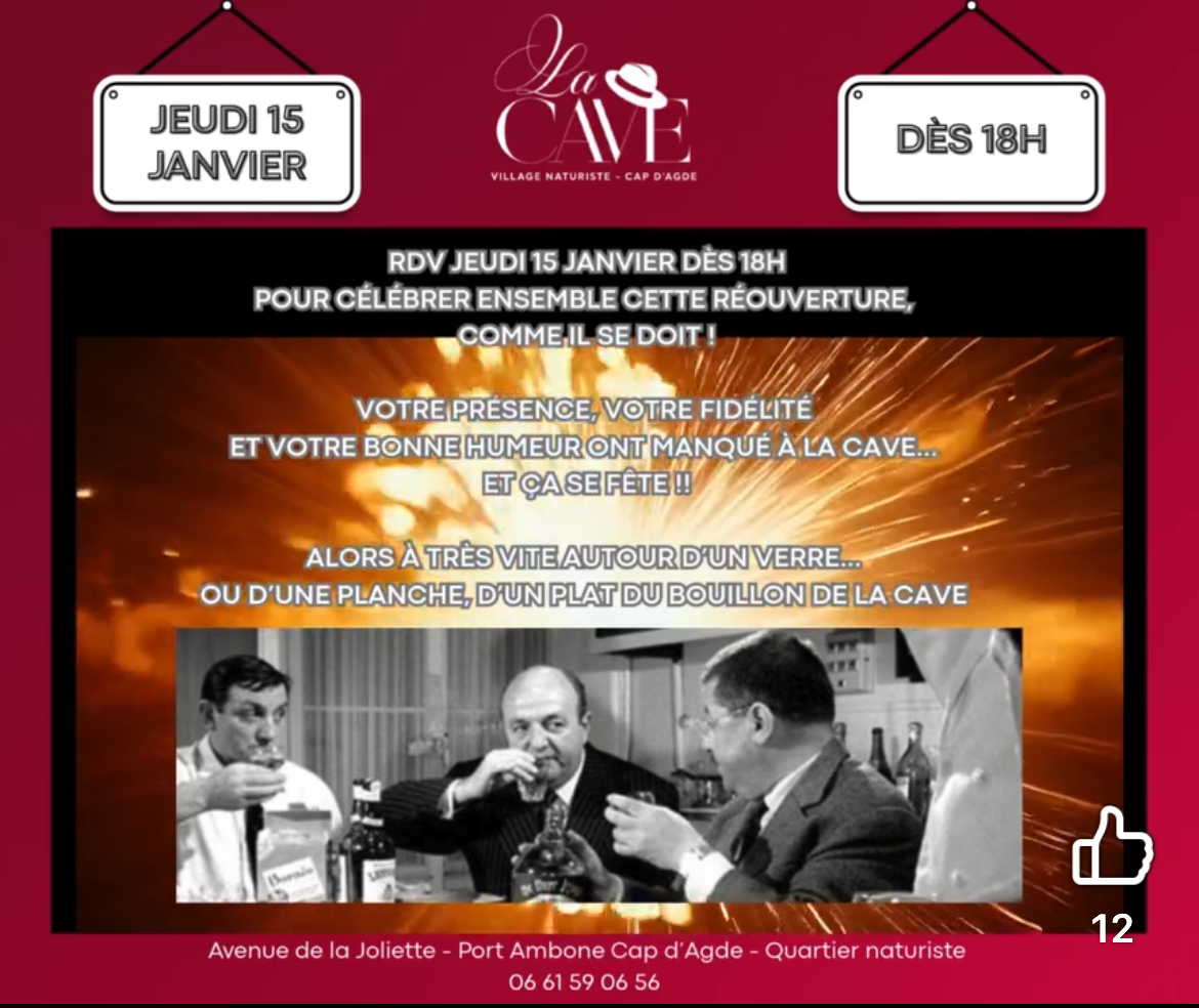 Visuel de l'événement La Cave rouvre enfin ses portes au Cap d'Agde