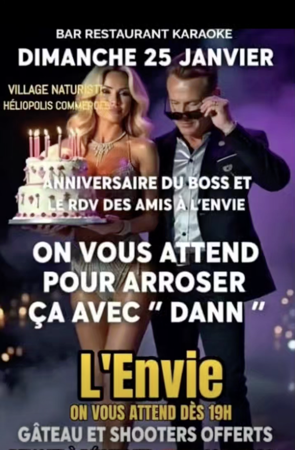 Visuel de l'événement Anniversaire du Boss au Cap d'Agde
