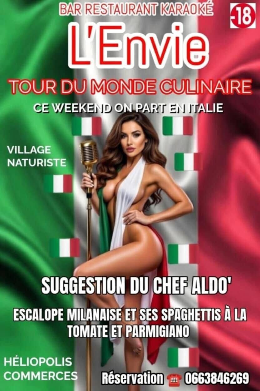 Visuel de l'événement Week end culinaire Italien au Cap d'Agde