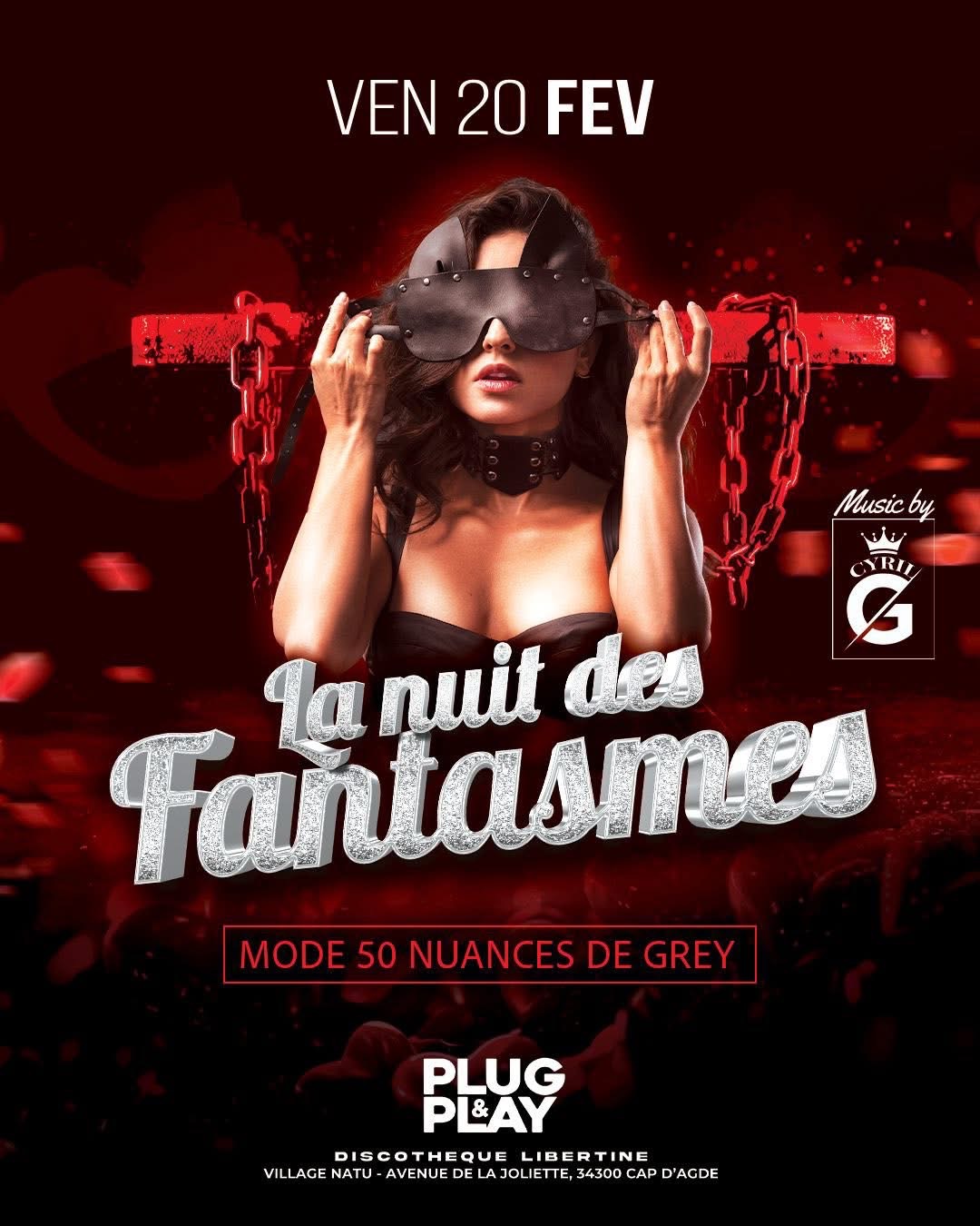 Visuel de l'événement Le nuit des fantasmes Mode 50 nuances de Grey au Cap d'Agde