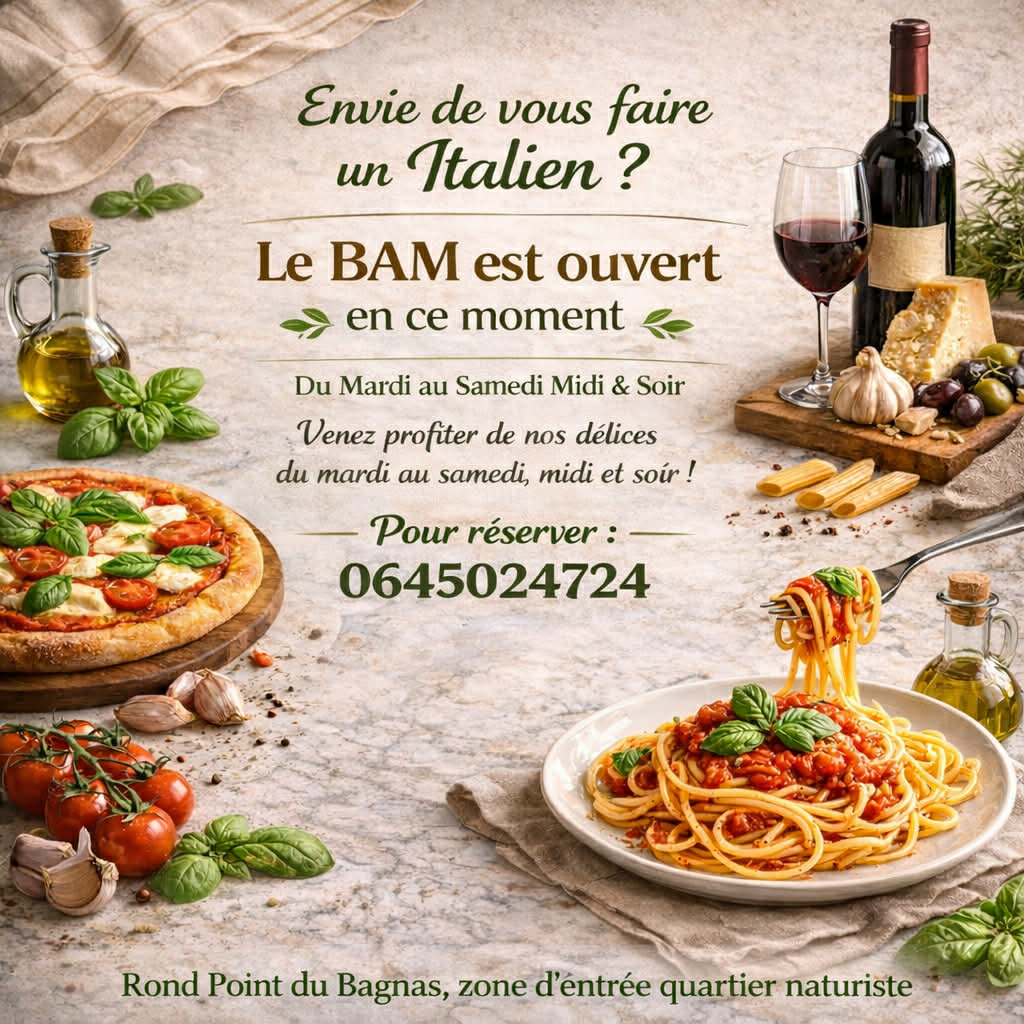 Visuel de l'événement Envie de vous faire un italien? au Cap d'Agde