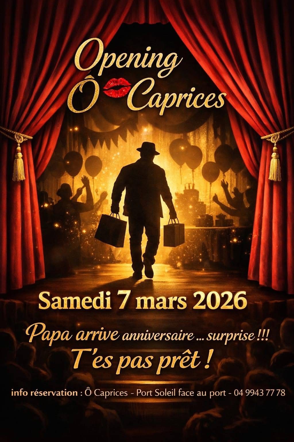 Visuel de l'événement Opening du Restaurant O’Caprices au Cap d'Agde