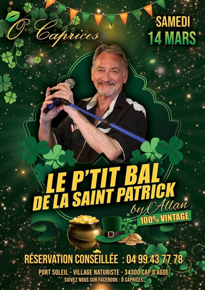 Visuel de l'événement Le P’tit Bal de la Saint-Patrick ! 🎶🍀 au Cap d'Agde